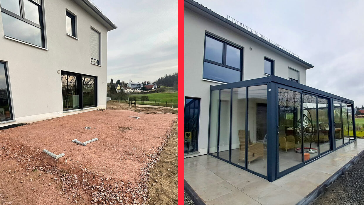 Terrassenüberdachung in Nossen mit Montage