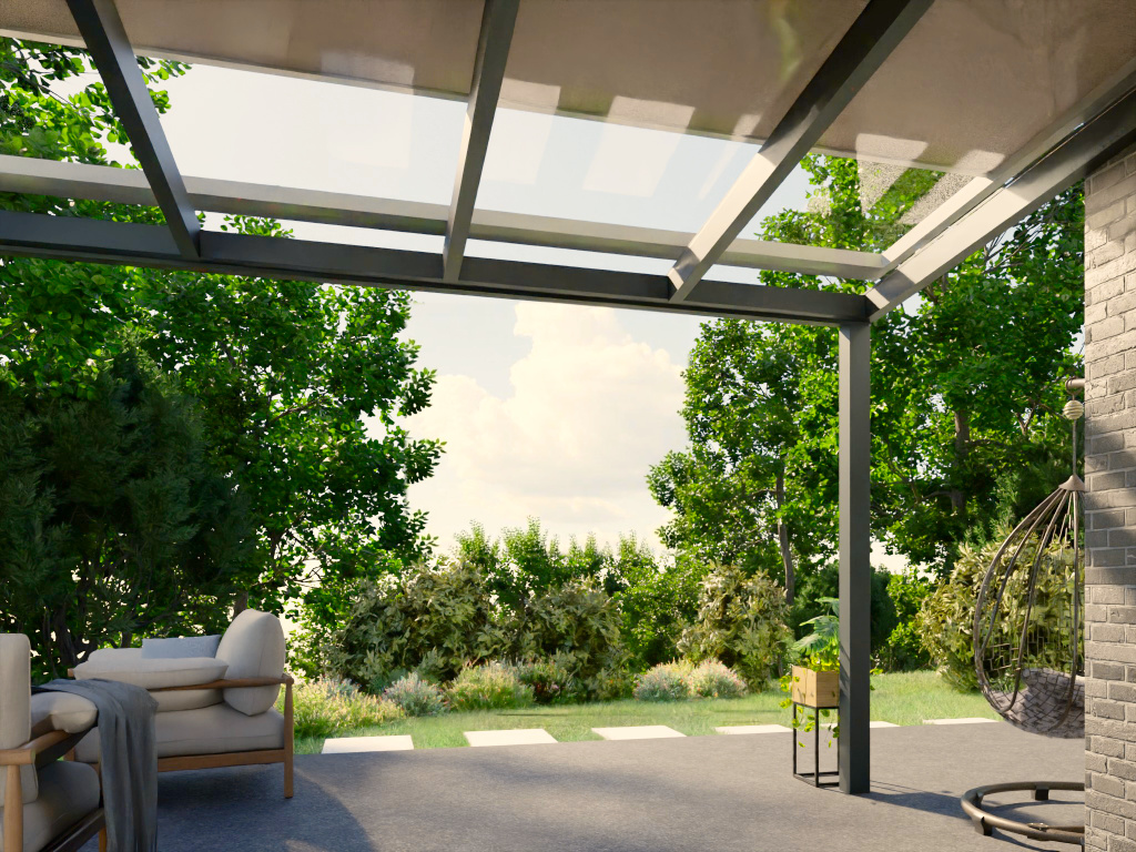 Terrassenberdachung mit Sonnenschutz 4x3 - JW COMPANY