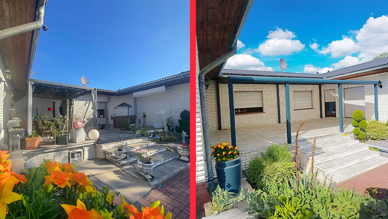 Terrassenüberdachung an Hauswand befestigen Panketal