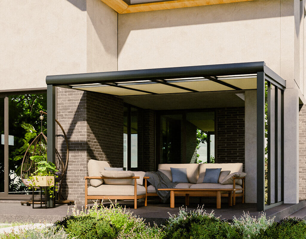 Seitenwand Terrassenüberdachung 4x3