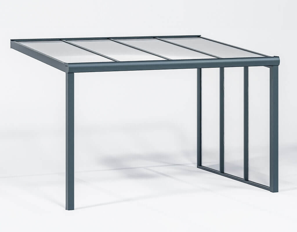 Terrassenüberdachung mit Seitenwand 4x3m