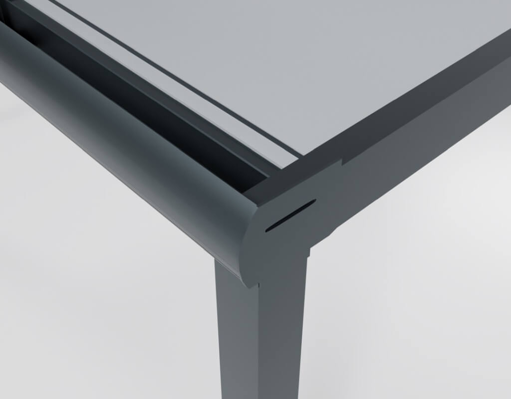 Terrassenüberdachung mit Seitenwand 4×4 details