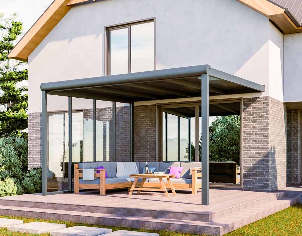 Terrassenüberdachung Polycarbonat 4×4