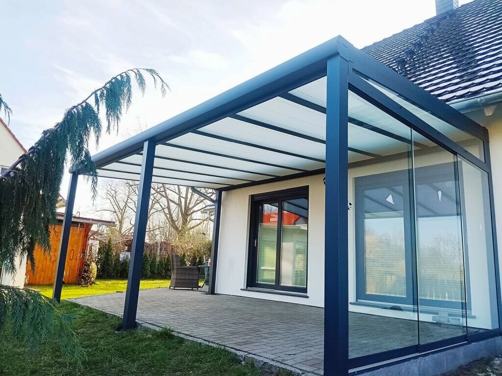 Matt Glas Terrassenüberdachung