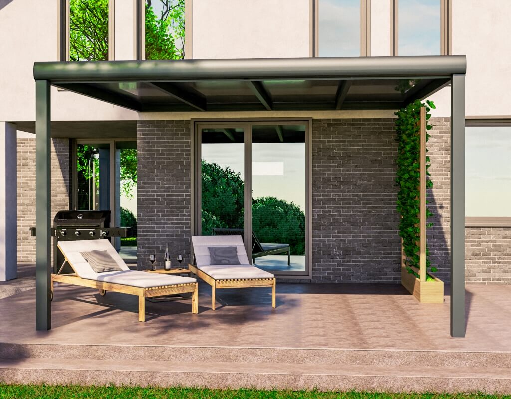 Terrassenüberdachung Alu Glas 4×4m