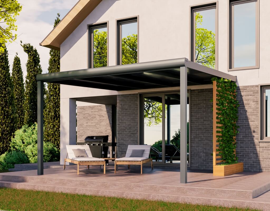Terrassenüberdachung von Glas 4×4