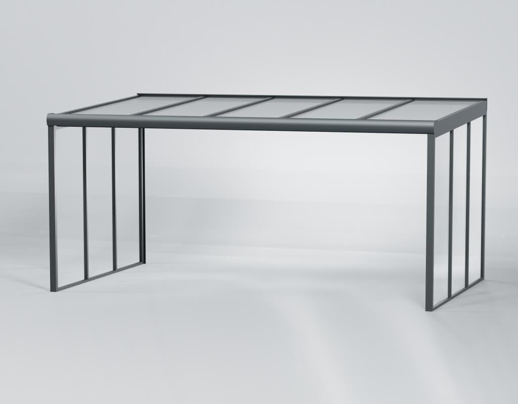 Terrassenüberdachung mit Seitenwand Variante 4x4