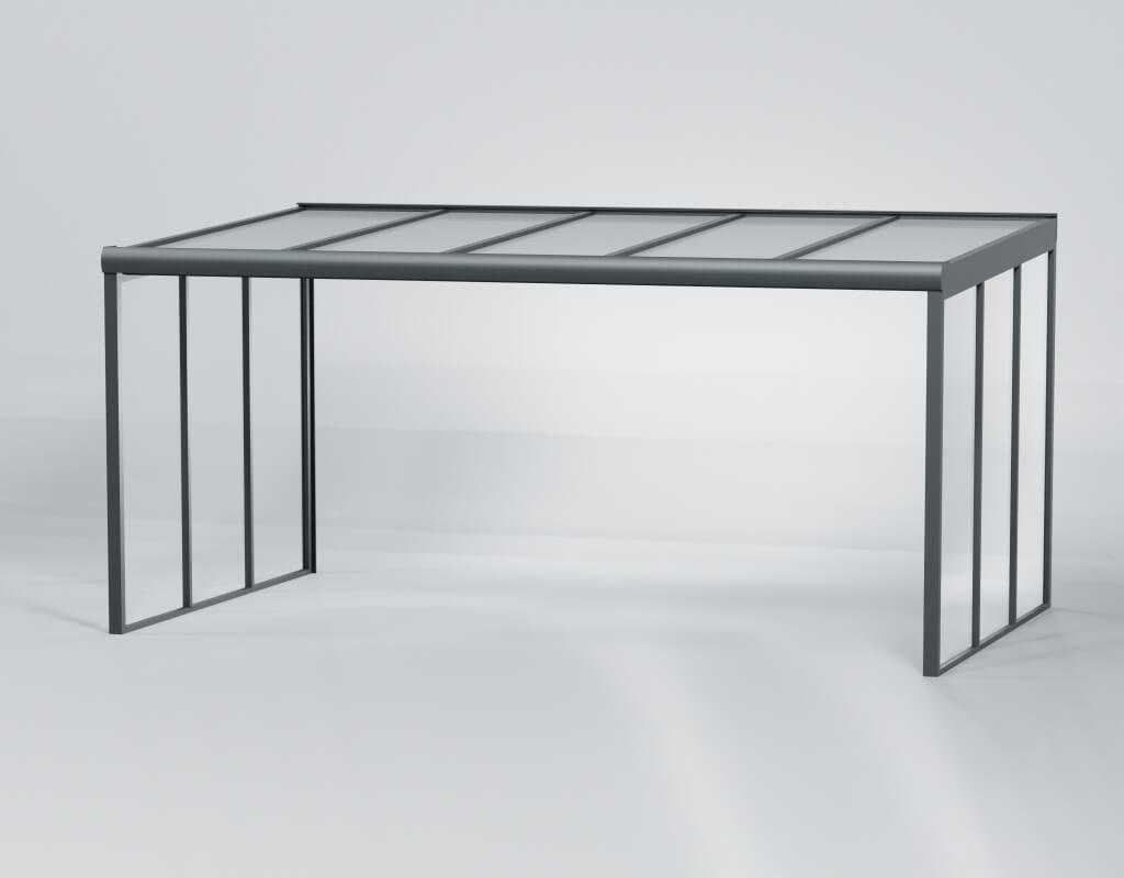 Terrassenüberdachung mit Seitenwand 5×3