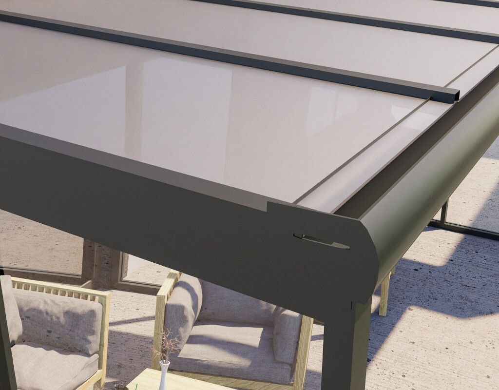 Terrassenüberdachung Seitenwand 3×5