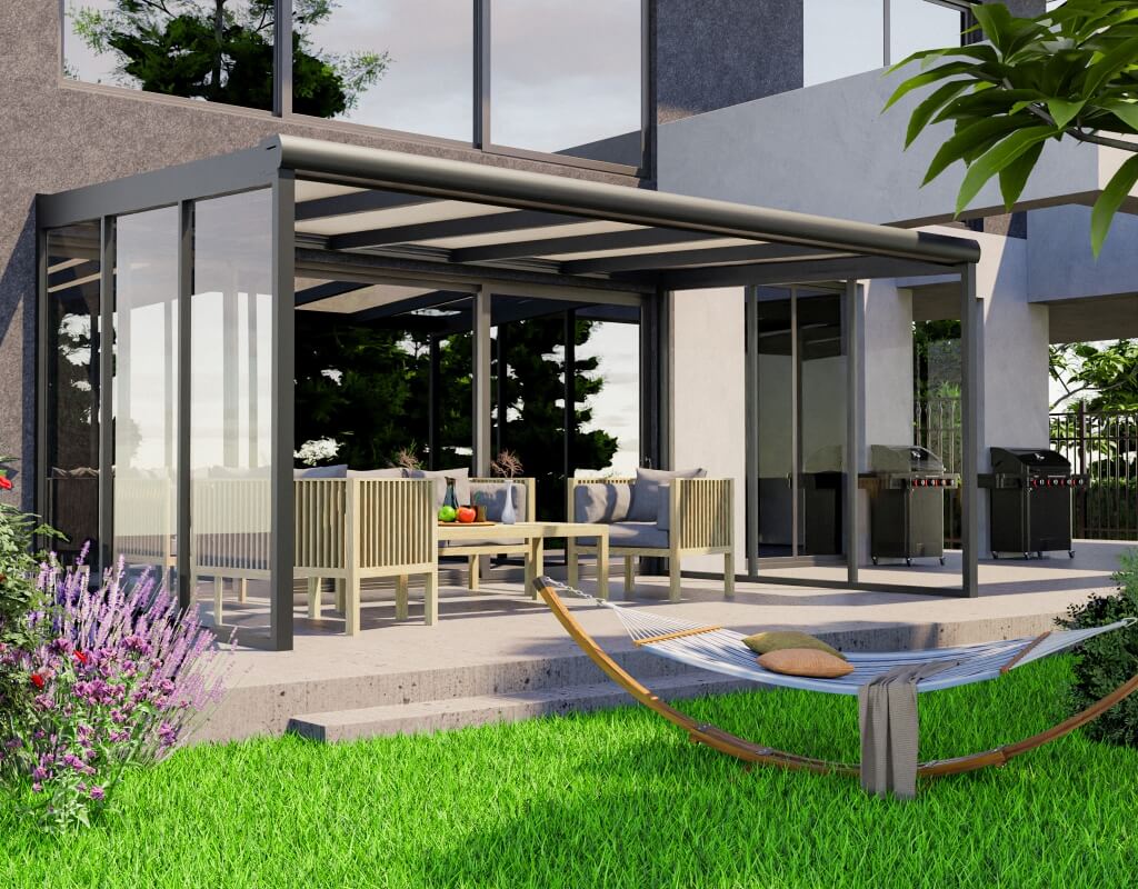 Terrassenüberdachung Seitenwand 5×3