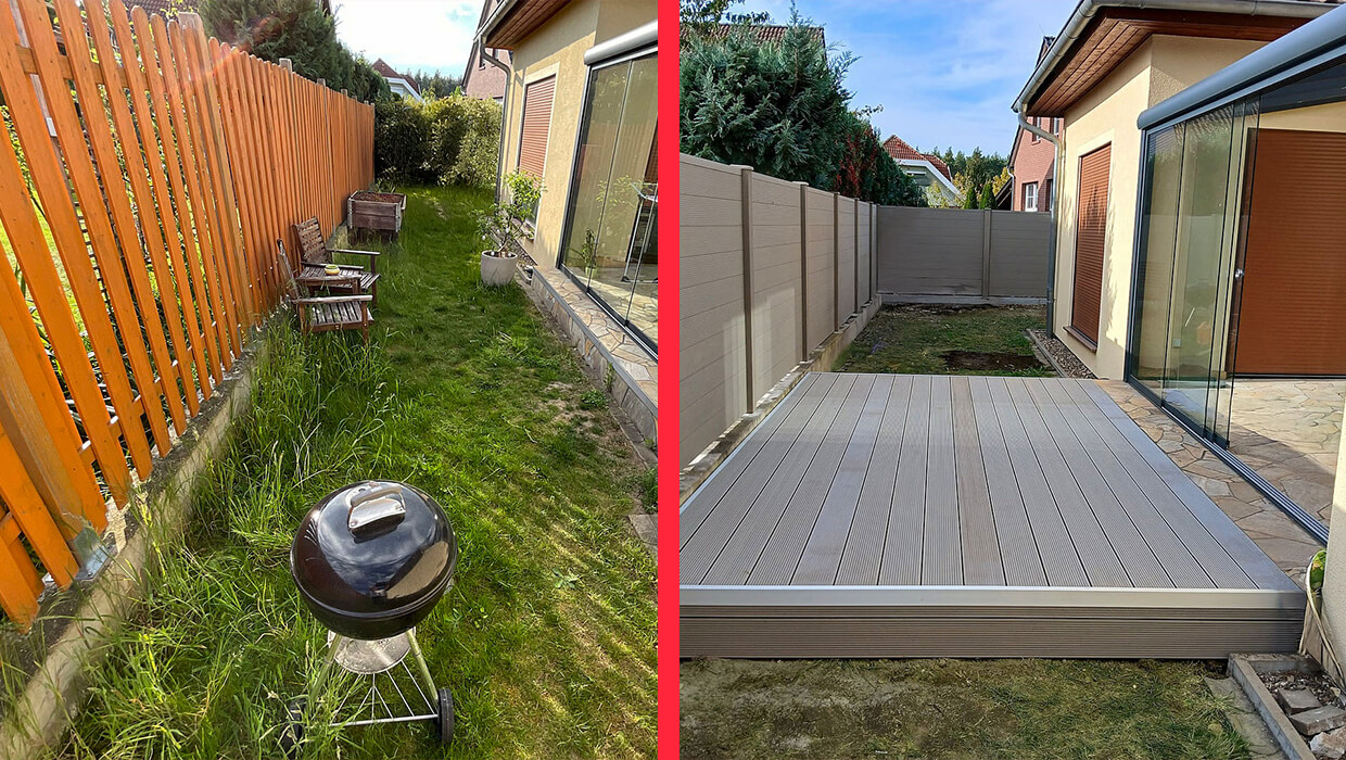 Montage von WPC Terrassenfliesen in Torgau