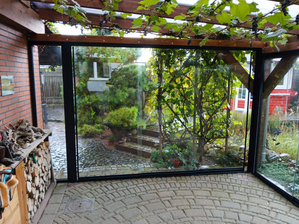 Schiebetür für Terrassenüberdachung