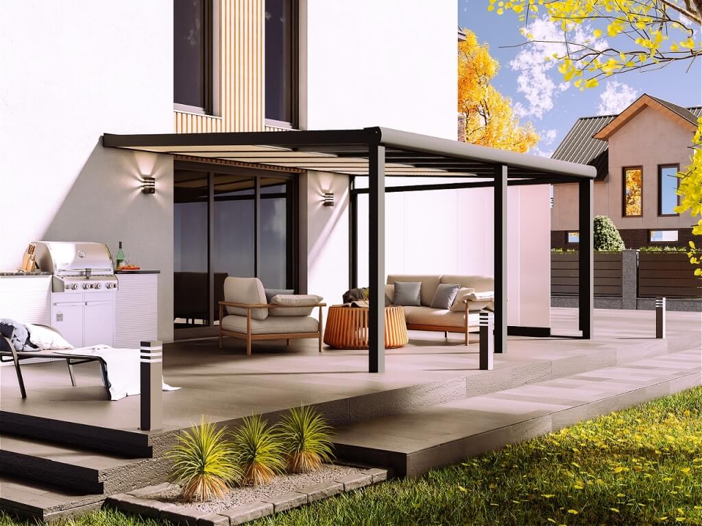 Terrassenüberdachung mit Markise 6x4