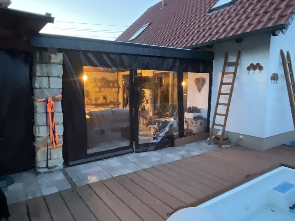 Glasschiebetür Aufhängung vom Feinsten