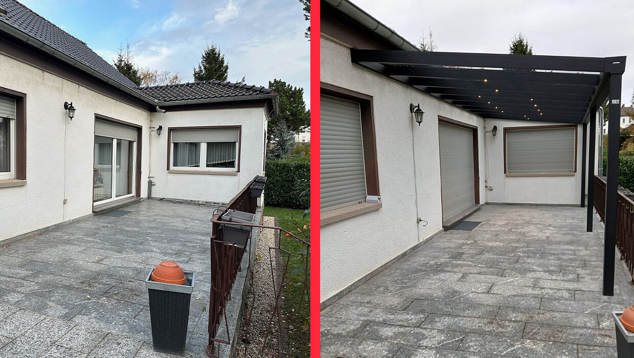 Montage einer Terrassenüberdachung in Naumburg