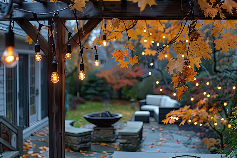 herbstliche Beleuchtung für Terrasse