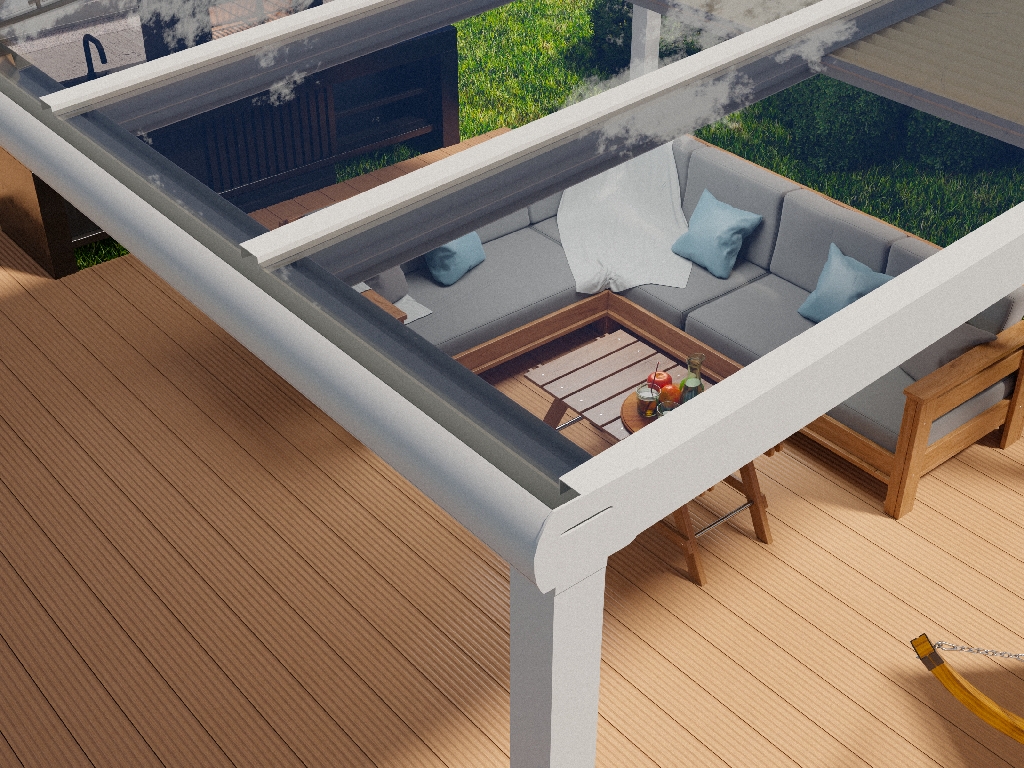 Terrassenüberdachung mit Markise 4x4m