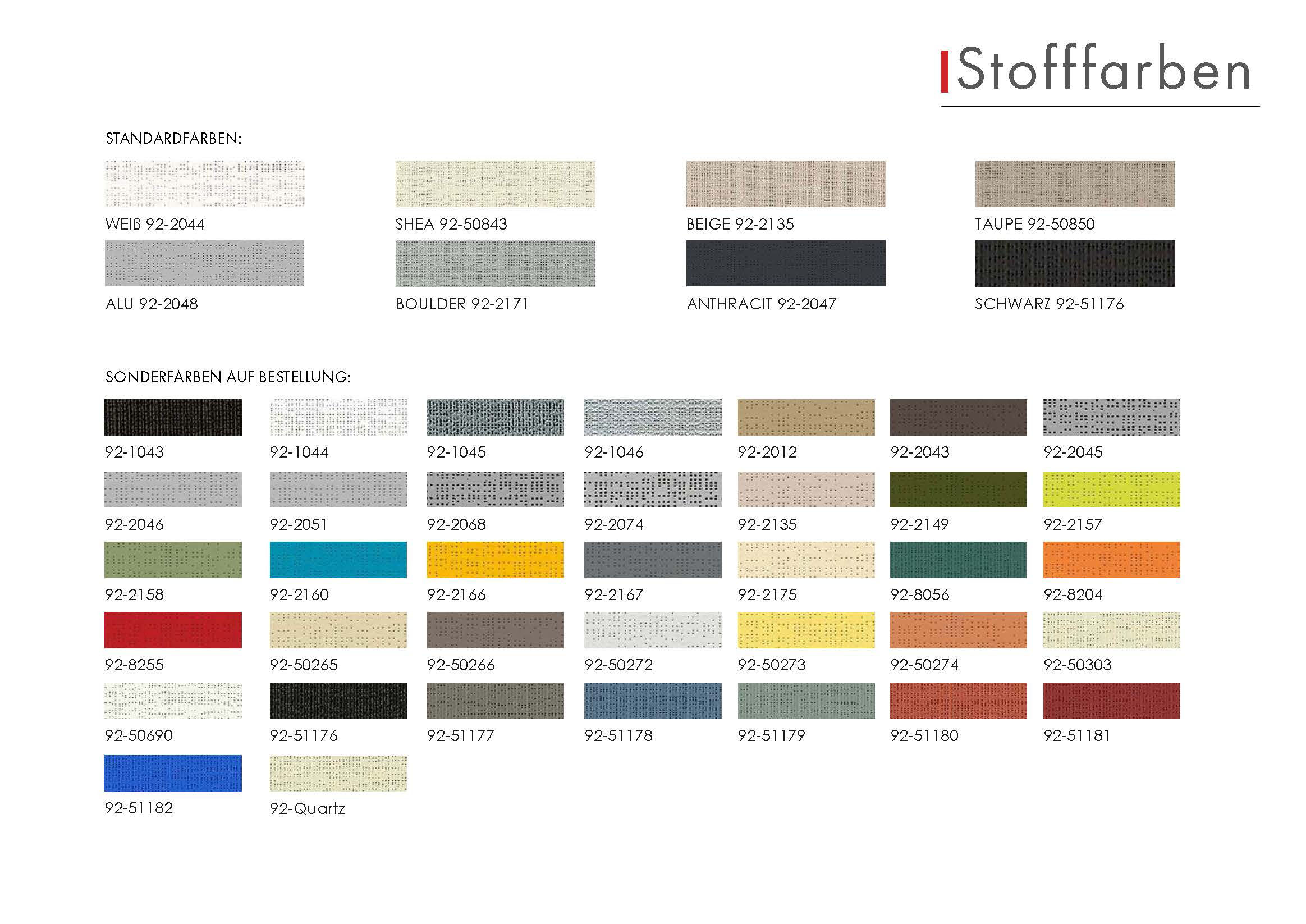 markise - stofffarben