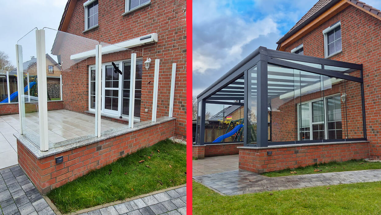 Terrassenüberdachung Bargeshagen – Aluminiumkonstruktion in Anthrazit